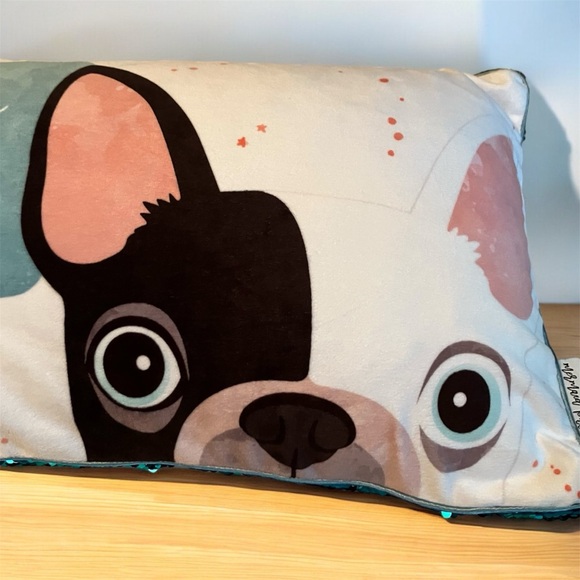 Mermaid Pillow Company "Puppies Play" Sequin Positivity Collection Pillow Plush - Picture 8 of 10